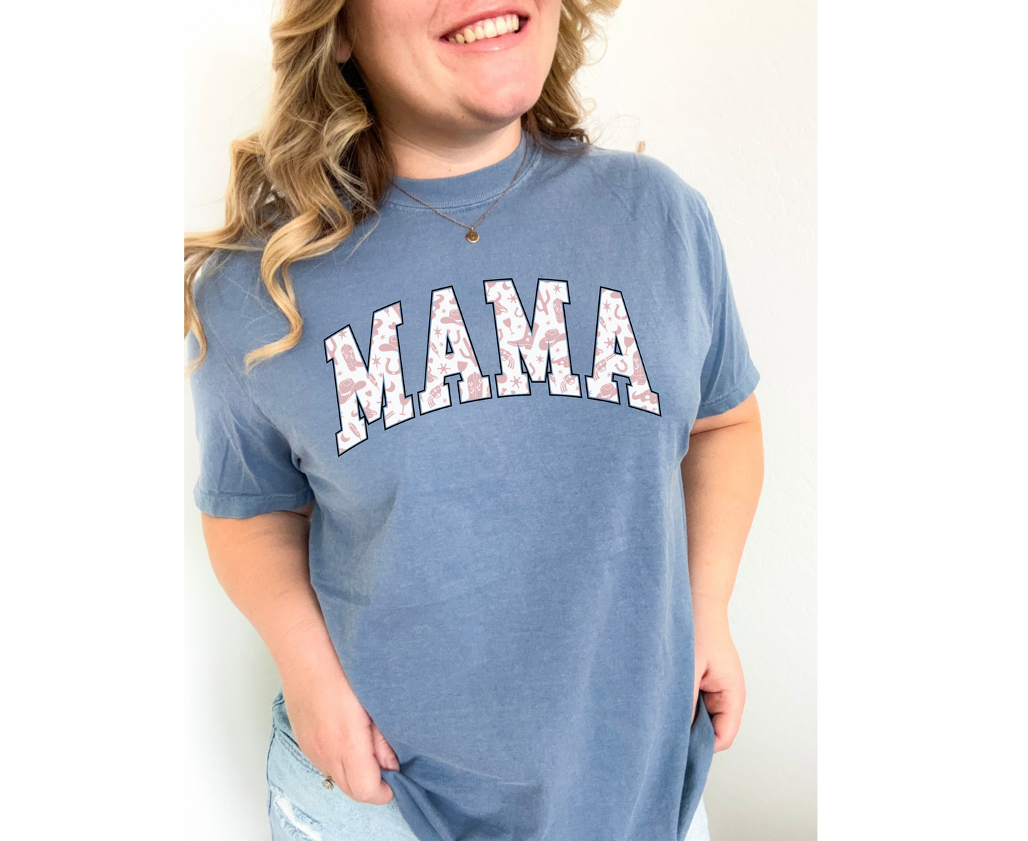 Western Print Mama Tee