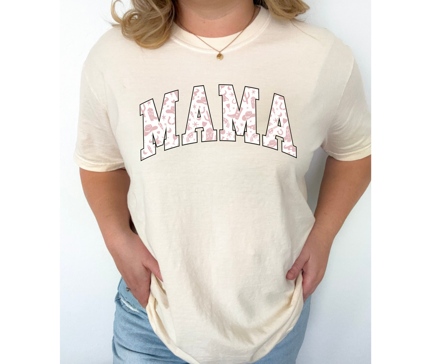 Western Print Mama Tee