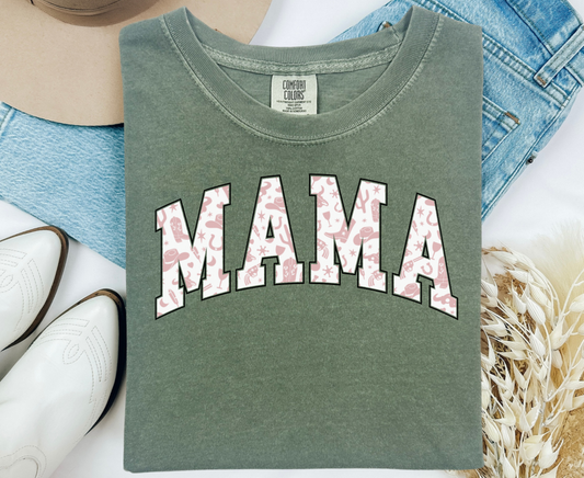 Western Print Mama Tee