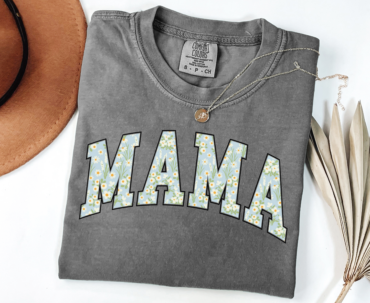 Blue Floral Mama Tee