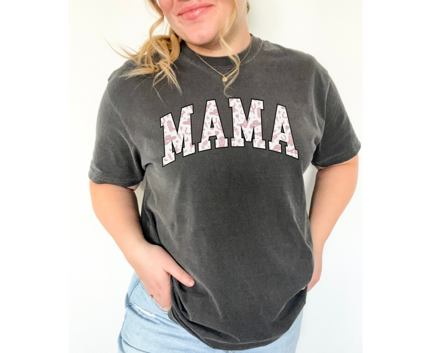 Western Print Mama Tee