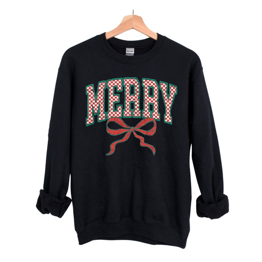 Checkered Merry Sweatshirt
